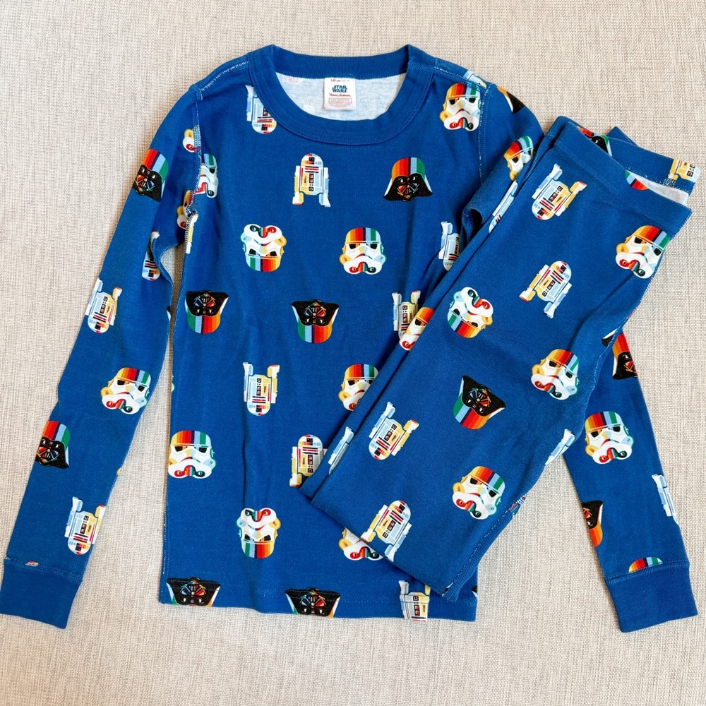 Hanna Andersson size 140 (10) Star Wars long John pajamas EUC